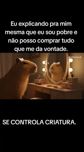 Eu explicando pra mim mesma que eu sou pobre e não posso comprar tudo que eu quero. SE CONTROLA CRIATURA.