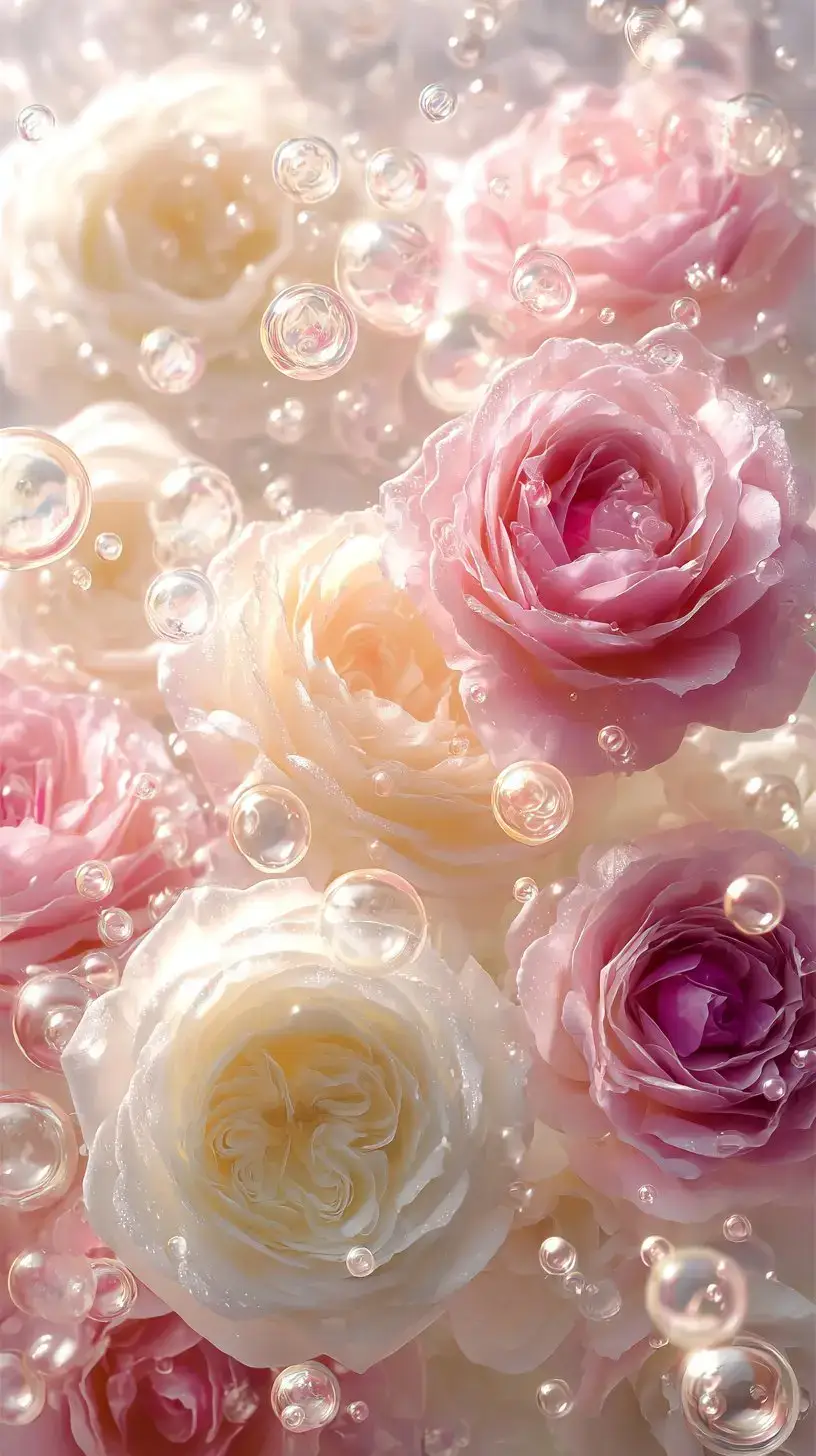 お花。キラキラ。優しい気持ち。壁紙。
