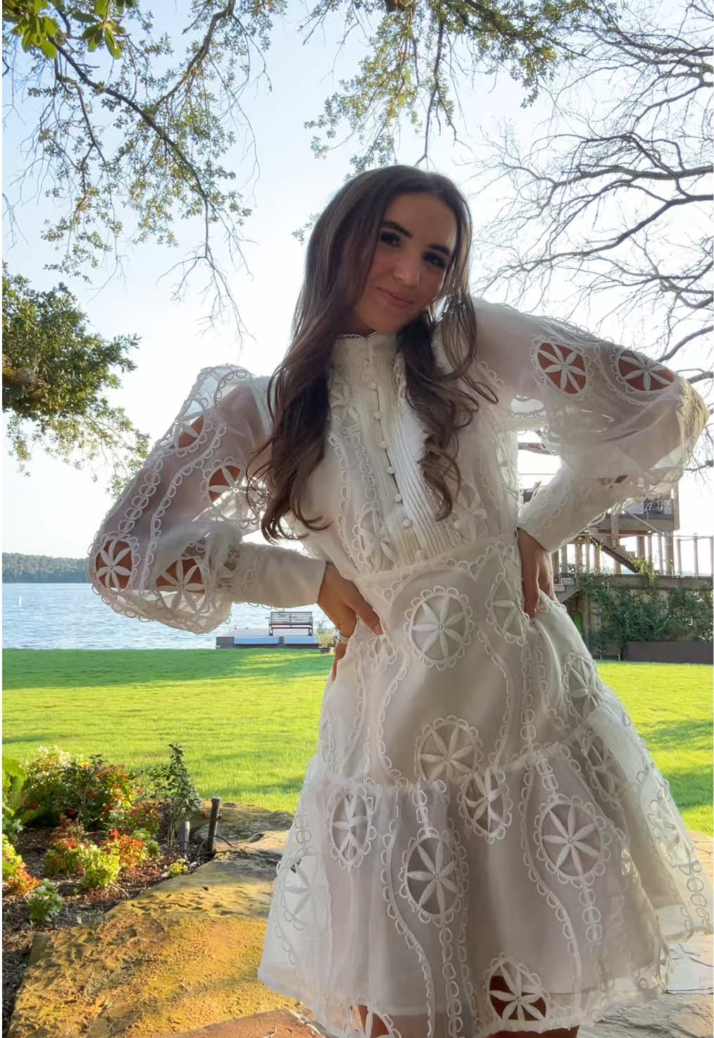 A moment for the couples shower dress 🤍  #bride#brideoutfit#wedding#engagement#whitedress