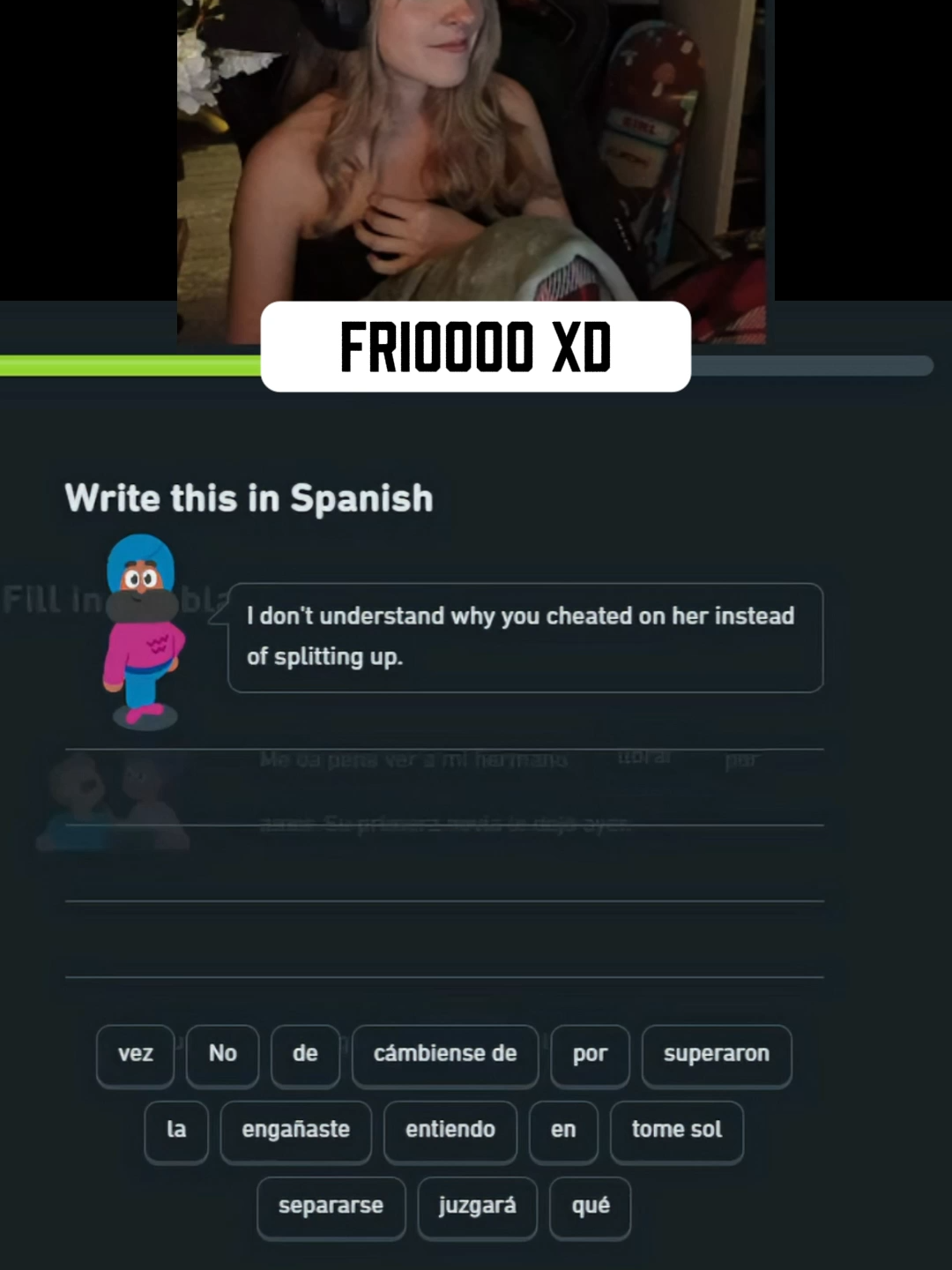 Duolingo eres el diavlooo!!  #peruesclave #kickperu #sylvee