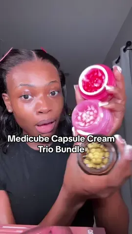 Medicube capsule cream different skin problems 🩷❤️💛 Medicube Capsule Trio has niacinamide, PDRN, and vitamin C in one powerful skincare set #medicube #glassskin #medicubecapsulecream #capsulecreams #rushtok2025 