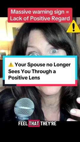 One of the biggest warning signs in a marriage is when positive regard for each other is gone. Years of criticism or lack of appreciation or missed bids for connection can shift the way your spouse views you. Instead of getting defensive, ask yourself what part you might've played and how you can show up differentlyto revive the love and respect.#marriageproblems #marriagewarning #marriagetips #marriageadvice #positiveregard 