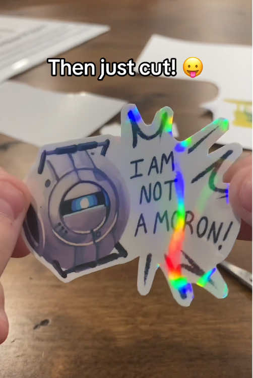 DIY holographic sticker tutorial #portal2 #wheatley #deltarune #fyp #art