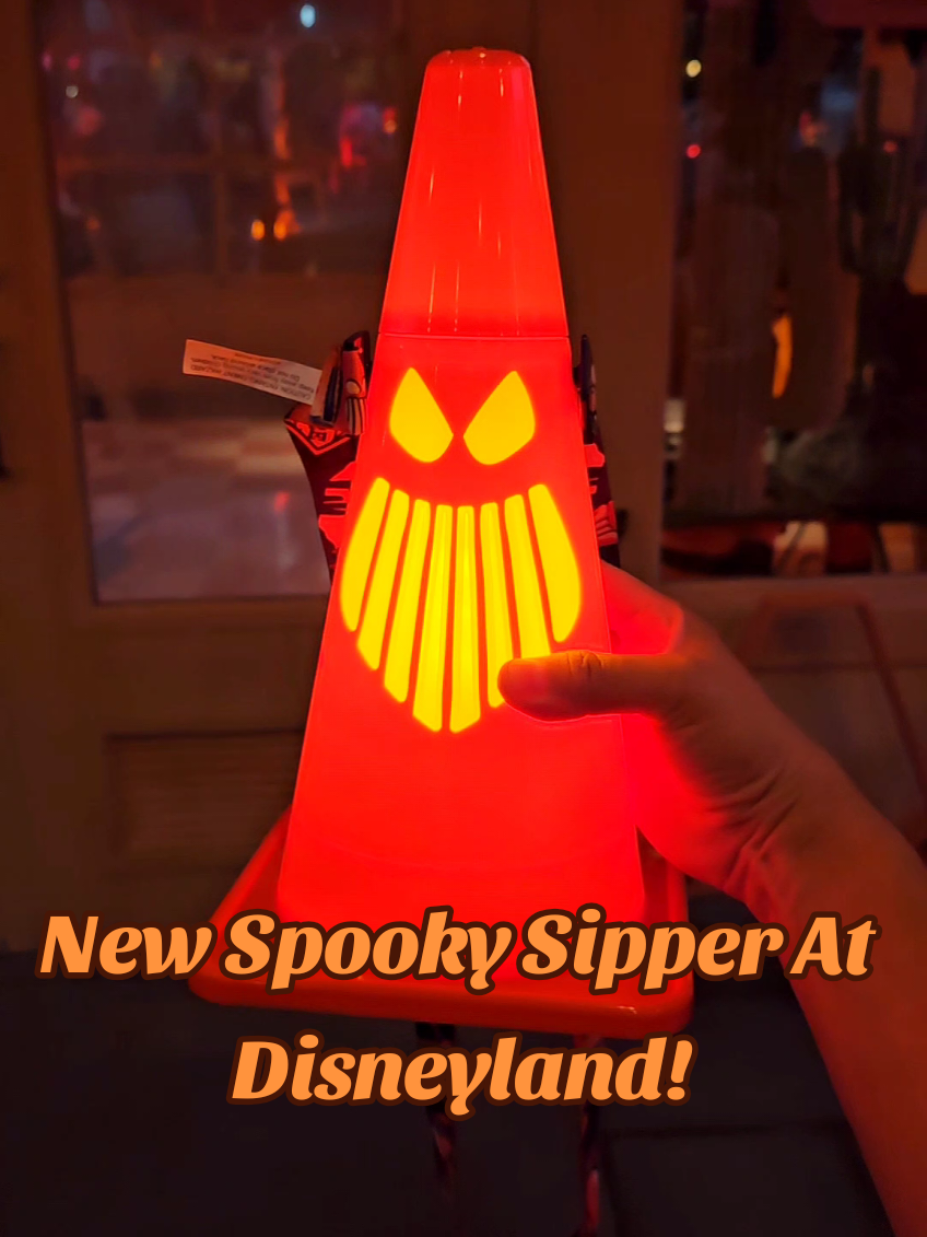 New Cars Land Light Up Sipper found At Disneyland for Halloween.  this is such a spooky cool Souvenir.  found at Cozy Cone Motel Inside DCA. you can also get this during oogie boogie bash! perfect to wear around your neck and for Halloween decor at home. @Disney Parks  #Disneyland #carsland #cozycone #Halloween #disneyparks 
