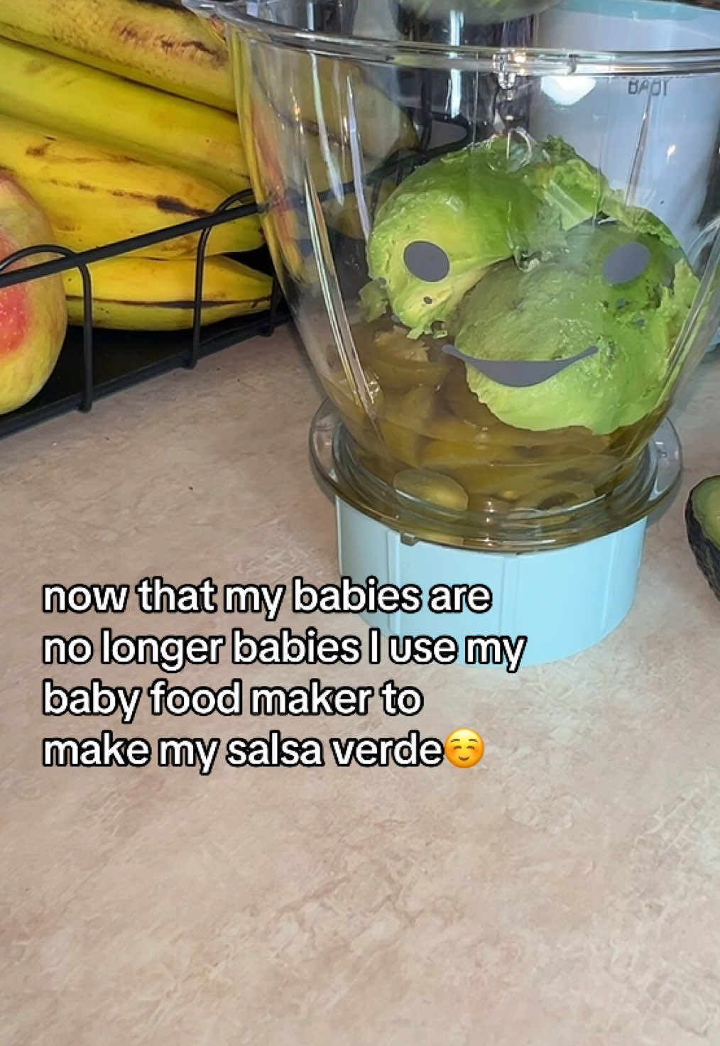 This thing was everything when it came to making baby food for my babies! I’m sooo glad I kept it 🥰 Comes out perfectly puréed every time 😋 #nutribullet #nutribulletbaby #makingsalsa #salsa #salsadeaguacate #salsaverde 