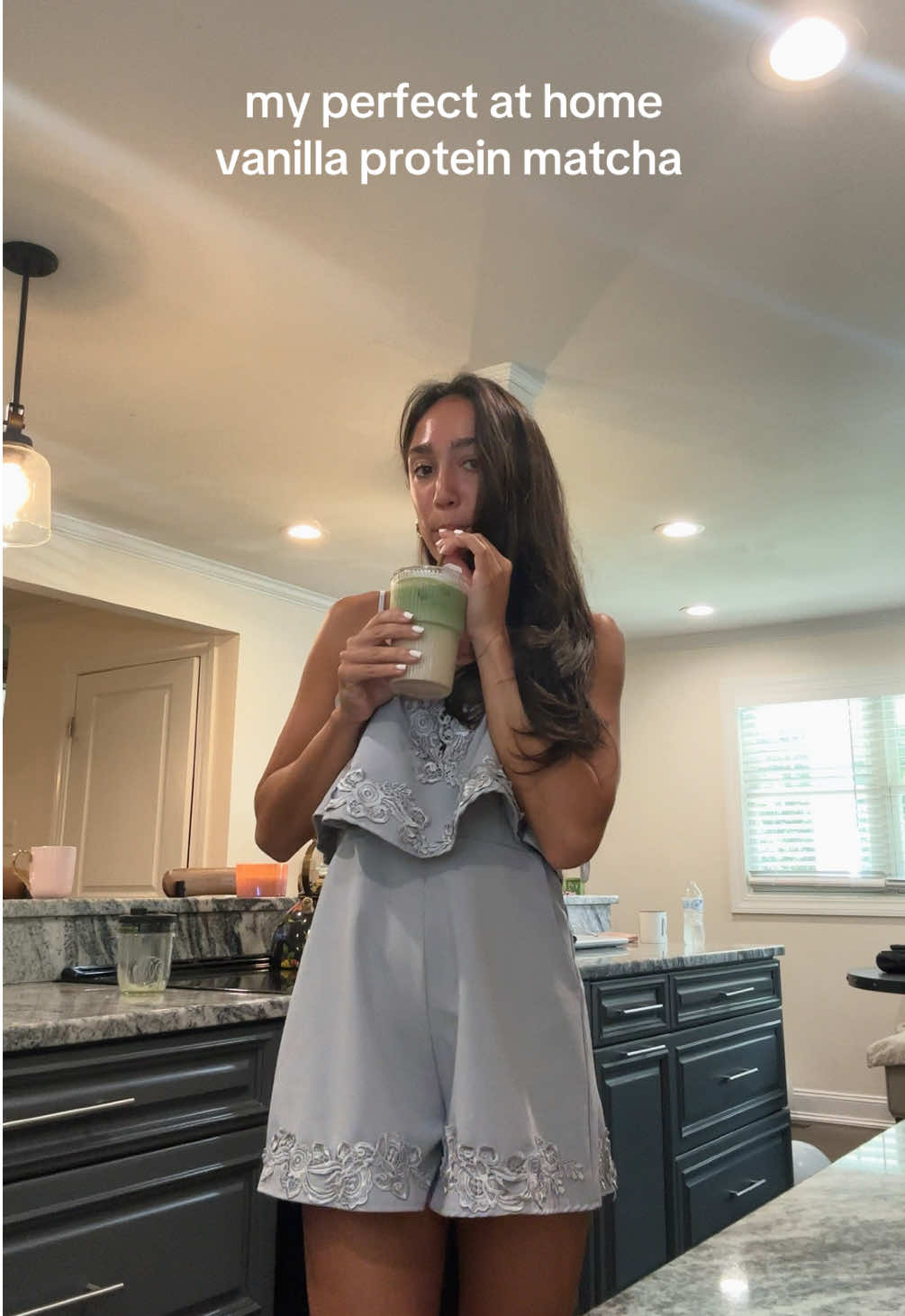 ive literally perfect my at home vanilla protein matcha with @DrinkOrgain and its dairy free! <3  let me know if anyone wants the recipe #matcha #lifestylecreator #athomematcha #proteinmatcha 