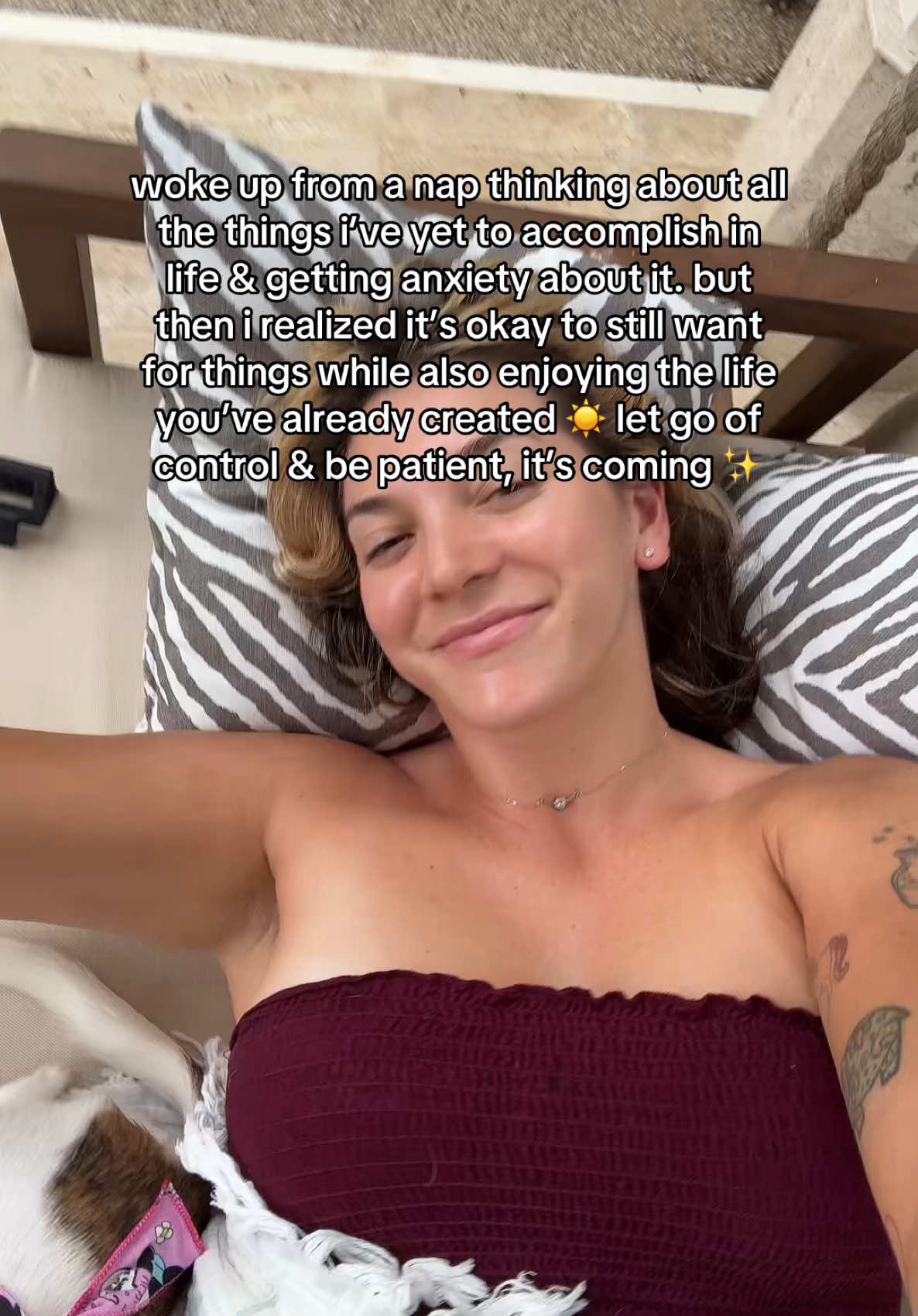 i just woke up from an amazing nap on a swinging day bed while it rained around me after eating at my favorite brunch spot & my brain woke up & chose anxiety 😅 not today honey! breathe through it & be patient ✨ #zenjen #xyzbca #mindsetshift #happylife #SelfImprovement 