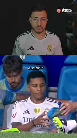 Leitura labial do Rodrygo após ser substituído pelo Vini Jr no jogo do Real Madrid. 😐 #vinijr #rodrygo #realmadrid #dublagem