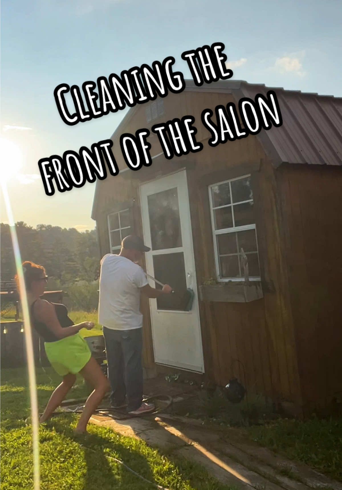 Y’all been missing some salon content? The front door of the salon had been neglected for some time 😅 🧼 