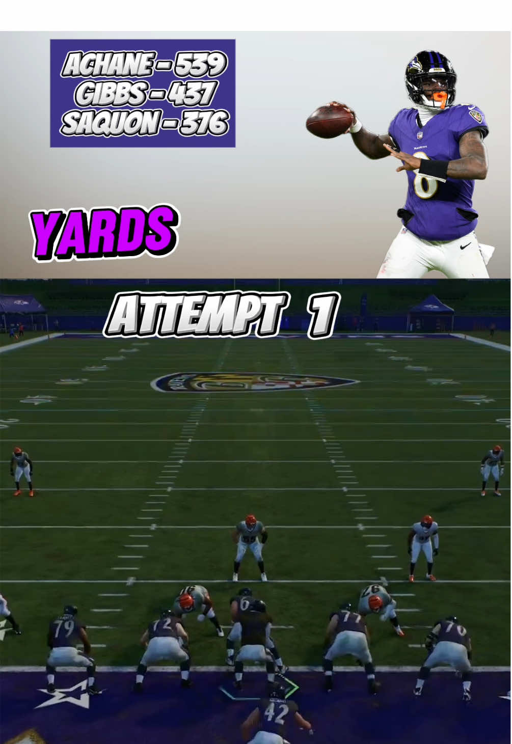 LamaRB takes on the yards gauntlet! #nfl #football #madden #challenge #ravens 