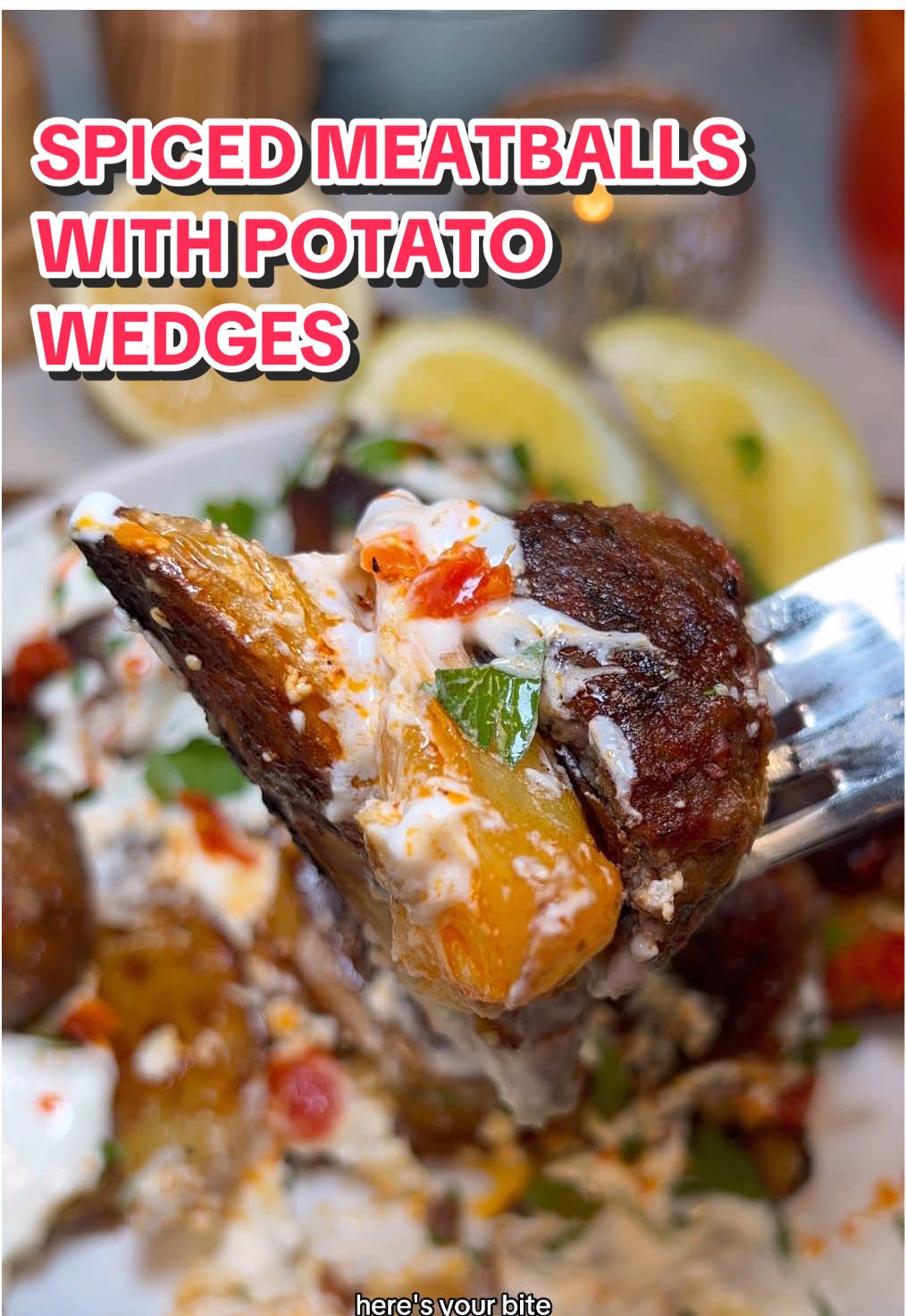 Spiced Meatballs with Lemon Feta Potato Wedges and Garlic Yogurt Sauce 🤤 I could quite literally eat this every single day. Meatballs + potatoes in any form is honestly one of my favorite plates out there (aside from pasta, of course).  Ingredients below — full recipe in my bio!  For the Potatoes: 2 lbs Yukon gold potatoes, cut into wedges Olive oil (2–3 tbsp) Juice of 1/2 lemon Zest of 1/2 lemon (for finishing) 1–2 tsp dried oregano 2 cloves garlic, grated Salt & pepper, to taste 1/4 cup crumbled feta cheese (for finishing) Chopped fresh parsley, mint, or dill (for finishing; I used parsley) For the Meatballs: 1 lb ground lamb or beef (or a mix) 2 tbsp fresh parsley, chopped 1 tbsp fresh mint, chopped 1 tsp ground cumin 1 tsp dried oregano 1/2 tsp ground coriander 1/2 tsp smoked paprika 1/2 tsp Aleppo pepper (can sub red pepper flakes) 1/4 tsp cinnamon or allspice (optional) 1/2 cup crumbled feta (or to taste) 1/3 cup breadcrumbs 1/4 cup milk 1 egg 3 garlic cloves, grated 1/2 small red onion, grated Zest of 1 lemon 2 tsp red wine vinegar Salt & black pepper, (about 1 tsp each) For the Garlic Yogurt Sauce: 1 cup full-fat Greek yogurt 2 tbsp feta cheese (optional, for a chunkier sauce) 1–2 garlic cloves, grated (to taste) Juice of 1/2 lemon (to taste) Zest of 1/2 lemon (optional) 1–2 tbsp olive oil Salt & pepper, to taste Optional: chopped dill, mint, or parsley #meatballs #potatowedges #recipes #fyp #cooking