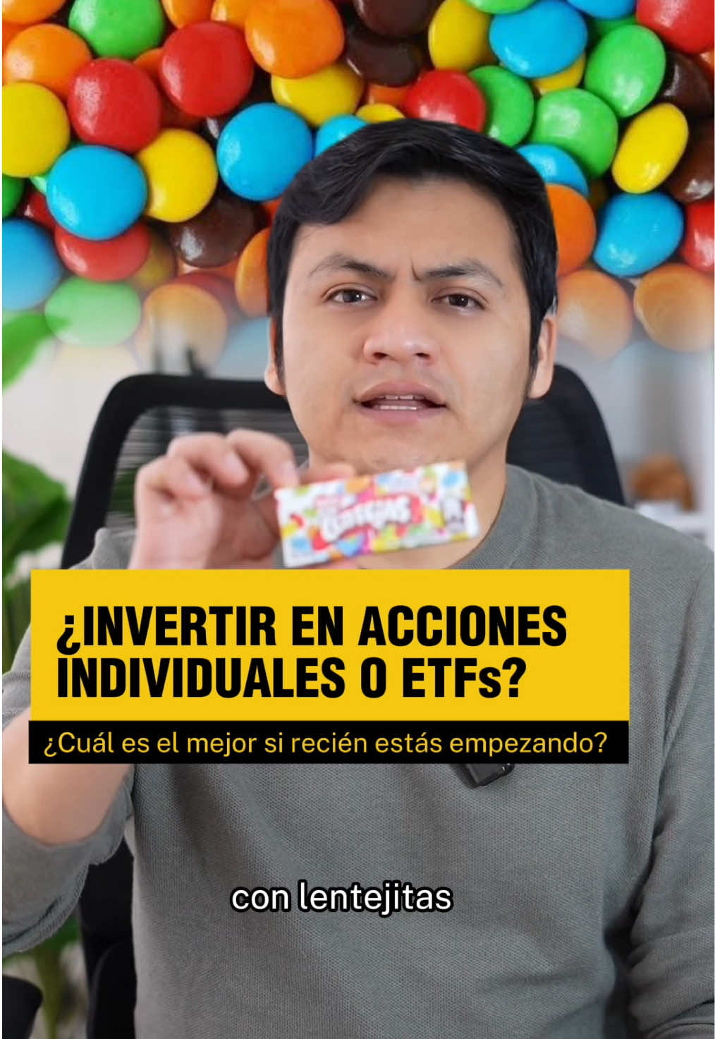 La diferencia entre invertir en acciones o ETFs Te lo explico con Lentejitas 🍫📈 👉 Acciones individuales = eliges una por una. 👉 ETFs = un paquete completo ya listo. La diferencia es que las Lentejitas las compras en cualquier tienda, mientras que las acciones o ETFs en un bróker de confianza. Yo uso XTB, donde puedes comprar fracciones de ETFs desde $11 💵 y además recibir un bono de bienvenida de hasta $100 por tu primera operación en CFDs. 🎁 Envíame un mensaje o comenta INFO y te comparto más detalles. #publicidad #xtb #bolsa