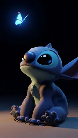 Stitch meets a butterfly 🦋💙 Ultra realistic 8K animation – every detail feels alive! Watch his reaction…