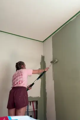 Adding some color to the house!! For our bedroom we are using Clary Sage from @sherwinwilliams! #paint #Home #homerenovation #fyp #painting  