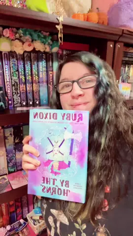 By the horns will be out September 2nd! Thank you @berkleypub for a free copy! This beautiful hardcover has endpaper art and sprayed edges  #monsterromancebooks #rubydixonbooks #sprayededges #booktokrecs #romancenovels 