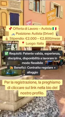 #LavoroItalia #AutistaItalia #OffertaDiLavoro #CercoLavoro #JobItalia 