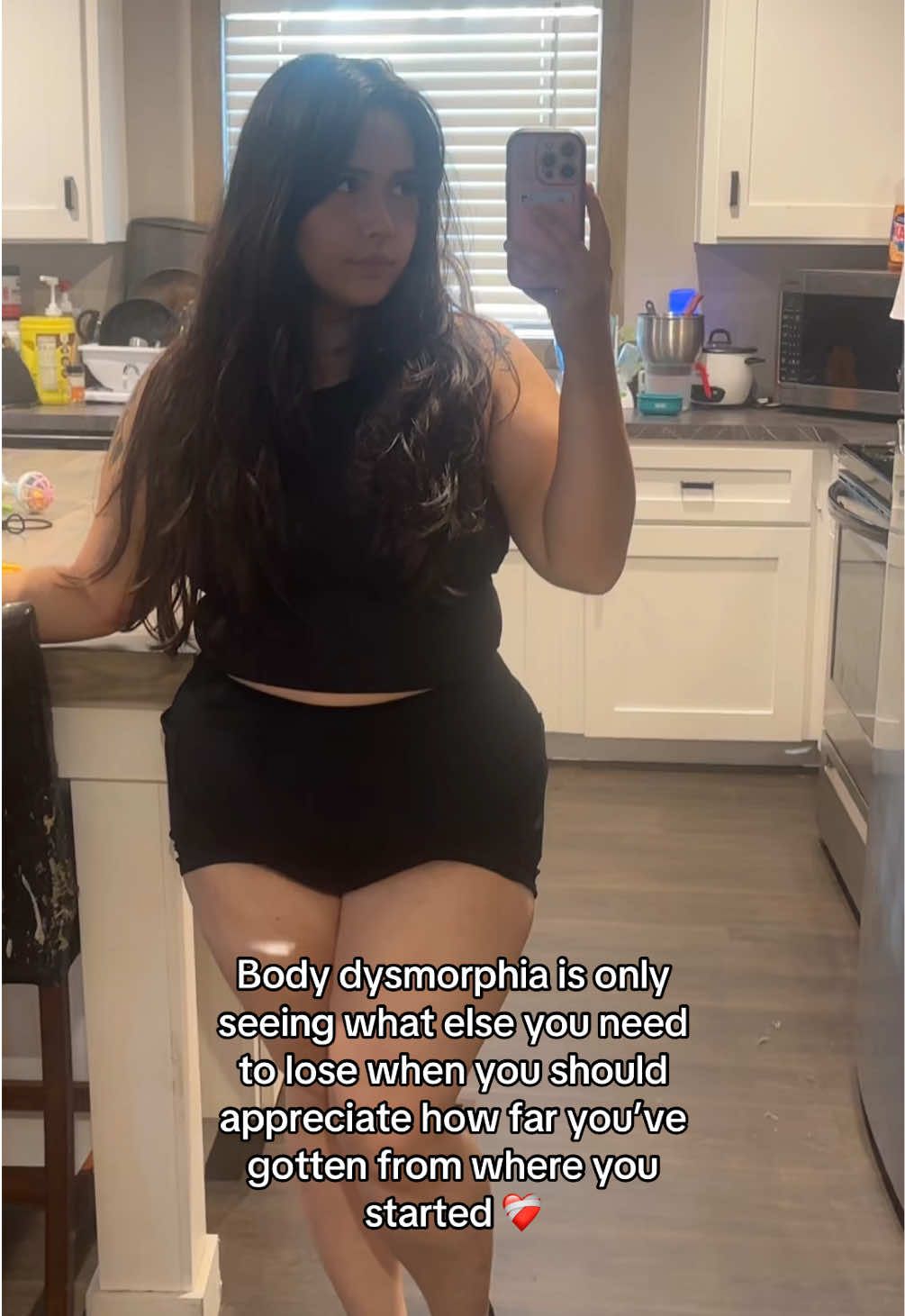 I’ve lost almost 40 pounds now, but sometimes all I can see is fat. Sometimes I don’t like how my back looks in a shirt or how my stomach pokes out, but then I remember the girl I was a year ago. She would think I’m beautiful. So as a reminder, be gentle with yourself, especially when you’re still working towards your goals but not quite there yet 🫶🏻  and appreciate how far you’ve come. Sometimes it’s not about where you’re going, it’s about the journey to get there. #weightloss#journey 