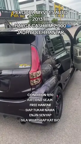 PERODUA MYVI 1.5 AUTO 2013TH HARGA CASH RM 2,000 JAUH BOLEH HANTAR ✅Good Condition  ✅100% Accident Free/100% ✅One Free  ✅Tip Top condition  ✅Air Cond Semua Sejuk ✅Keadaan Sempurna  ✅Engine Cantik  ✅Tayar Cantik ✅Tiada Kebocoran Minyak ✅Tiada Kemalangan kereta  ✅Siap Tukar Nama  ✅Penghantaran Seluruh Kawasan #foryou #perodua #myvi #auto #fyp 