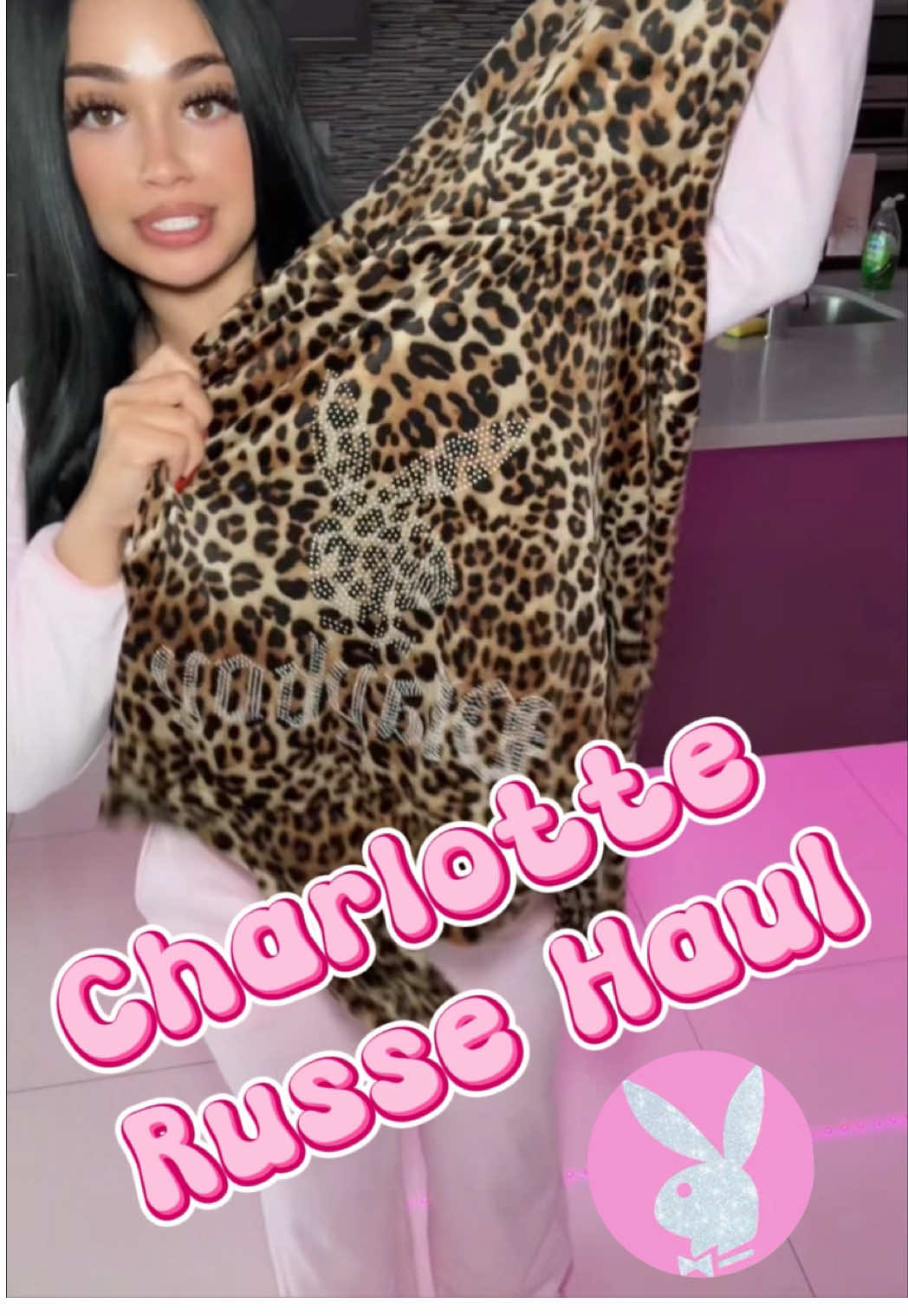 🥰 The cheetah Playboy sweater was $15.99, the pants were $10. The pink set I’m wearing — top $15.99, bottom $10. The Playboy bunny short pajama set was only $8, and the Hello Kitty pajama pants were $10 each! 🐰💖🐱 mini Haul #charlotterusse #playboyclothing 