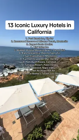 13 Iconic Luxury Hotels in California for Your Bucket List  From Meadowood in Napa Valley to Terranea Resort along the beautiful coast of California, there are so many iconic luxury hotels in the Golden State. Here are just a few luxury hotels worth visiting. 👉🏼 Bookmark this post and share it with a friend.  #cali #luxuryhotels #luxuryresort #california #socal 