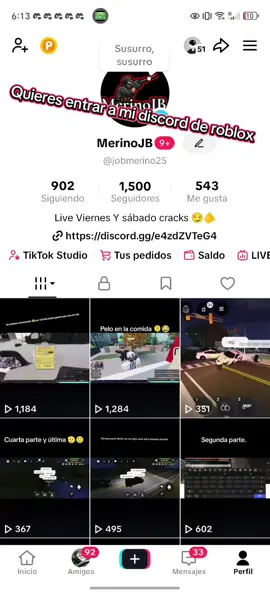 Seguimiento para entrar a mi servidor de Roblox :D 