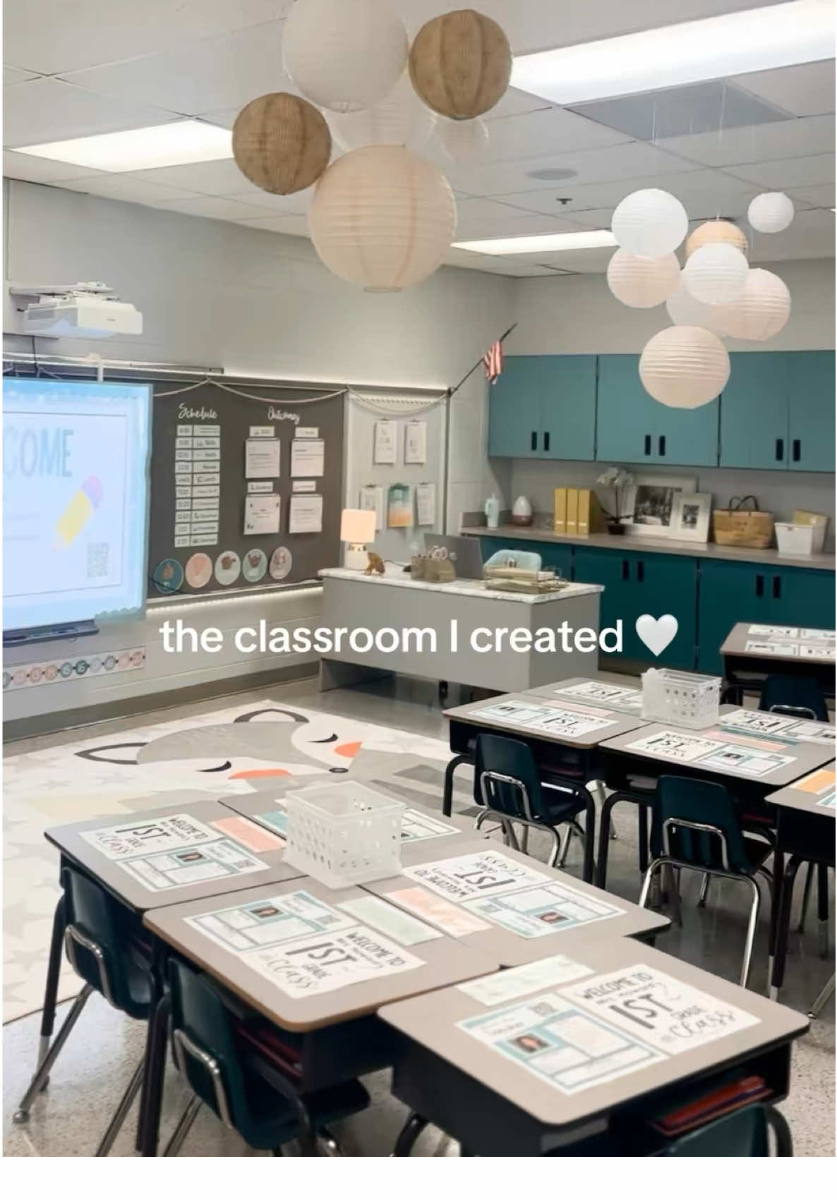 All set for the first day tomorrow! 🤍  Comment “classroom” to shop our space! ✏️ #classroomdecor #1stgradeteacher #amazonfinds @Amazon #classroomtransformation #teacherlife 