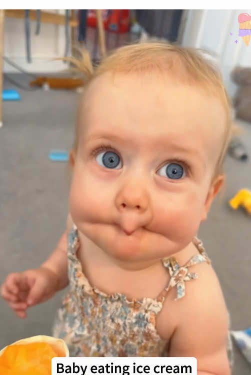 Baby’s first ice cream 🥰🤣 #baby #funny #funnyvideos #funnybaby #kid