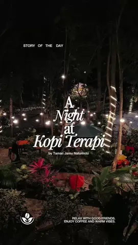 Kopi Terapi by Taman Jamu Naturindo kini hadir untuk menemani harimu! Buka setiap hari pukul 10.00 – 22.00 WIB ✨ Nikmati racikan kopi dengan sentuhan aneka rempah khas Nusantara, sambil bersantai di suasana alam terbuka yang asri dan menenangkan 🌱🌺 Yuk mampir, rasakan hangatnya rempah dalam setiap tegukan! 📍 Kopi Terapi Naturindo #KopiTerapi #TamanJamuNaturindo #NgopiAsik #NgopiSantai #NgopiHits 