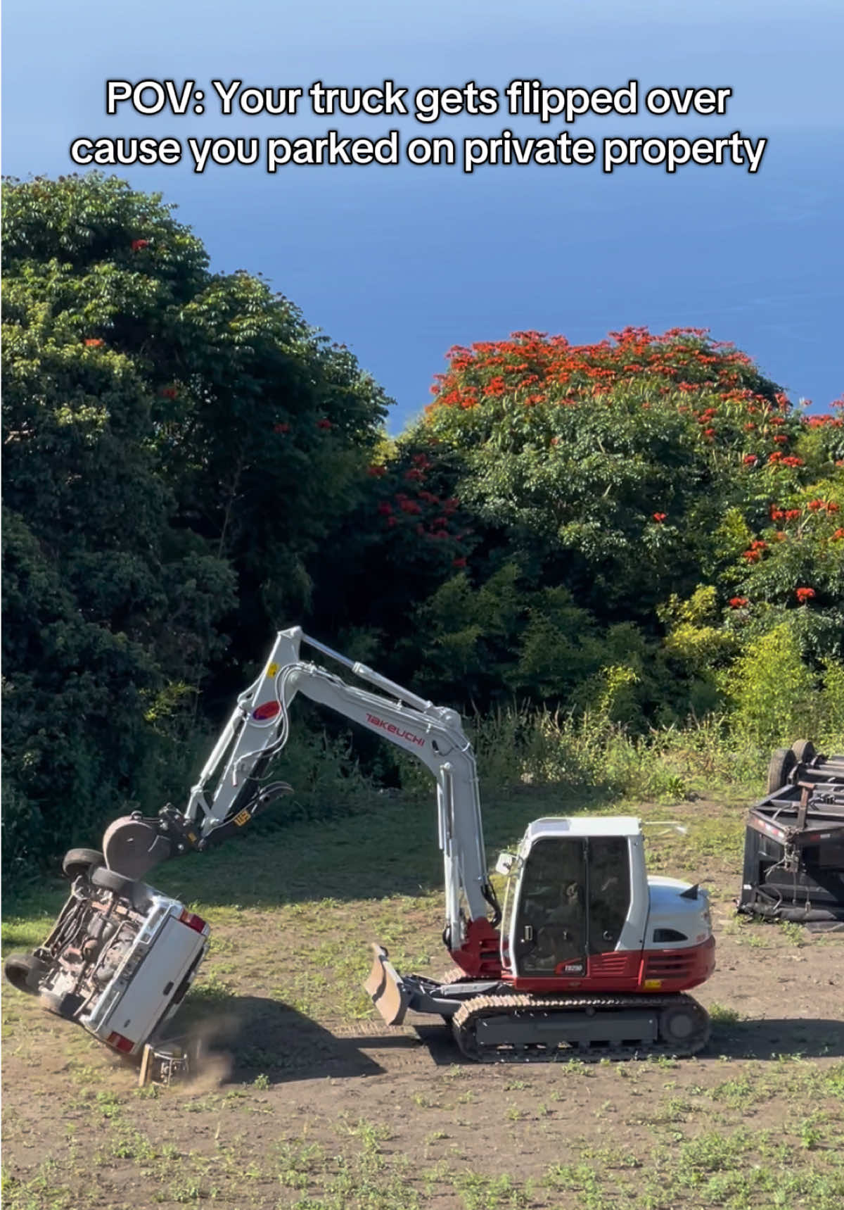 Guy crashed out and I lost my truck 🤷🏻‍♂️ #fyp #excavator #cars 