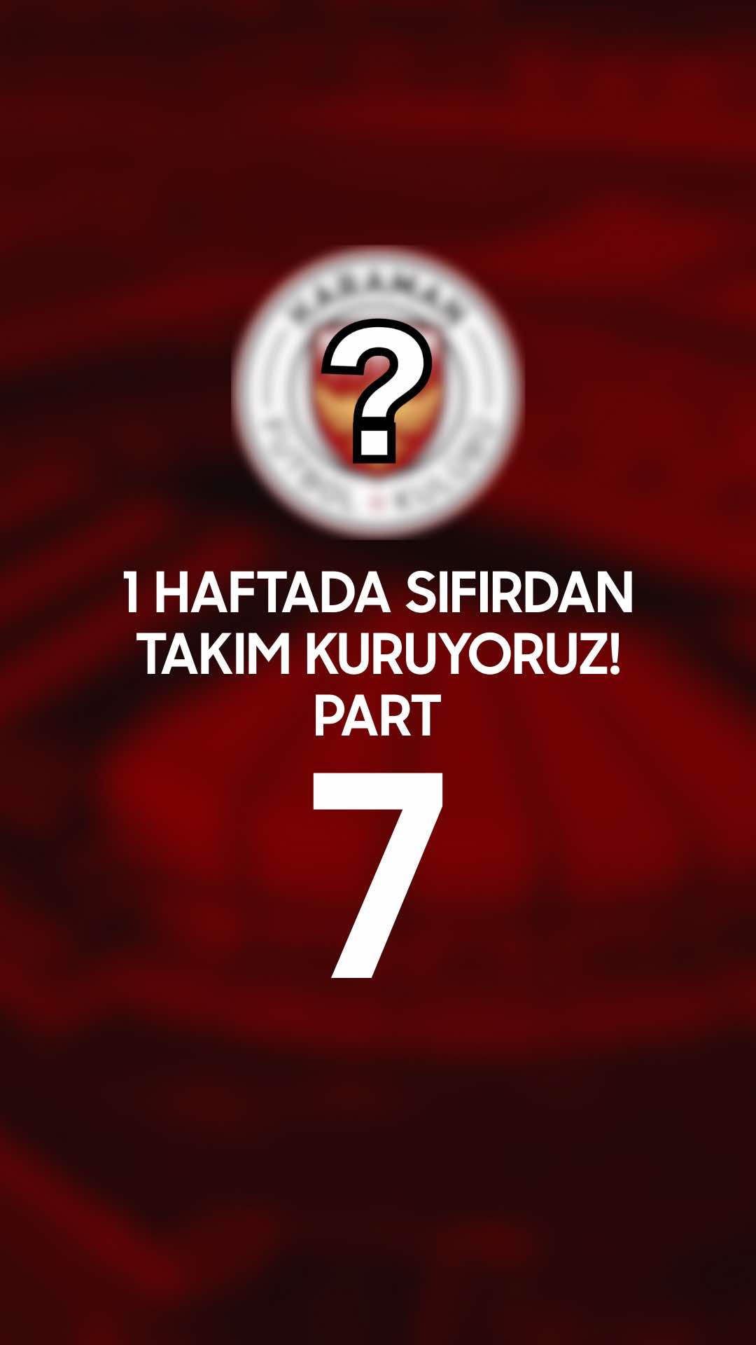Bir haftada sıfırdan takım kuruyoruz part 7!  Lütfen hayatınızda bir kez bile olsa yaşadığınız şehrin takımının maçına gidin. Sokaklarında çocukluğunuzun geçtiği bir şehrin adını, o şehirde büyüyenlerle birlikte omuz omuza bağırdığınızda, neden bir haftadır uyku uyumadan çabaladığımızı daha iyi anlayacaksınız. Bu mücadelede beni yalnız bırakmadığınız için teşekkür ederim. Sona geldik gibi görünse de her şey bizim için yeni başlıyor.
