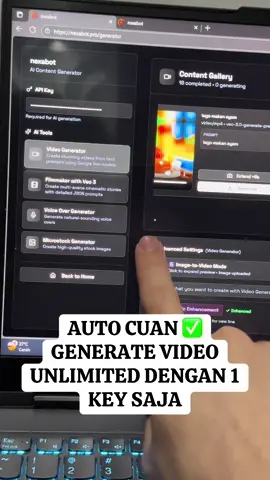AUTO CUAN! GENERATE VIDEO BUAT KONTEN DAN AFFILIATE UNLIMITED SEKALI BAYAR #veo3 #viral #fyppppppppppppppppppppppp #unlimitedvideo #automation 