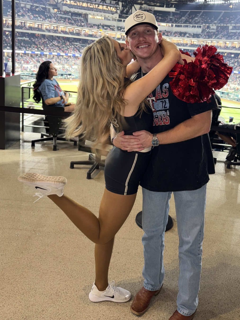 I promise I actually know how the game works! 😂 #MLB #baseball #tiktokcouple #rangersgame #couplegoals 