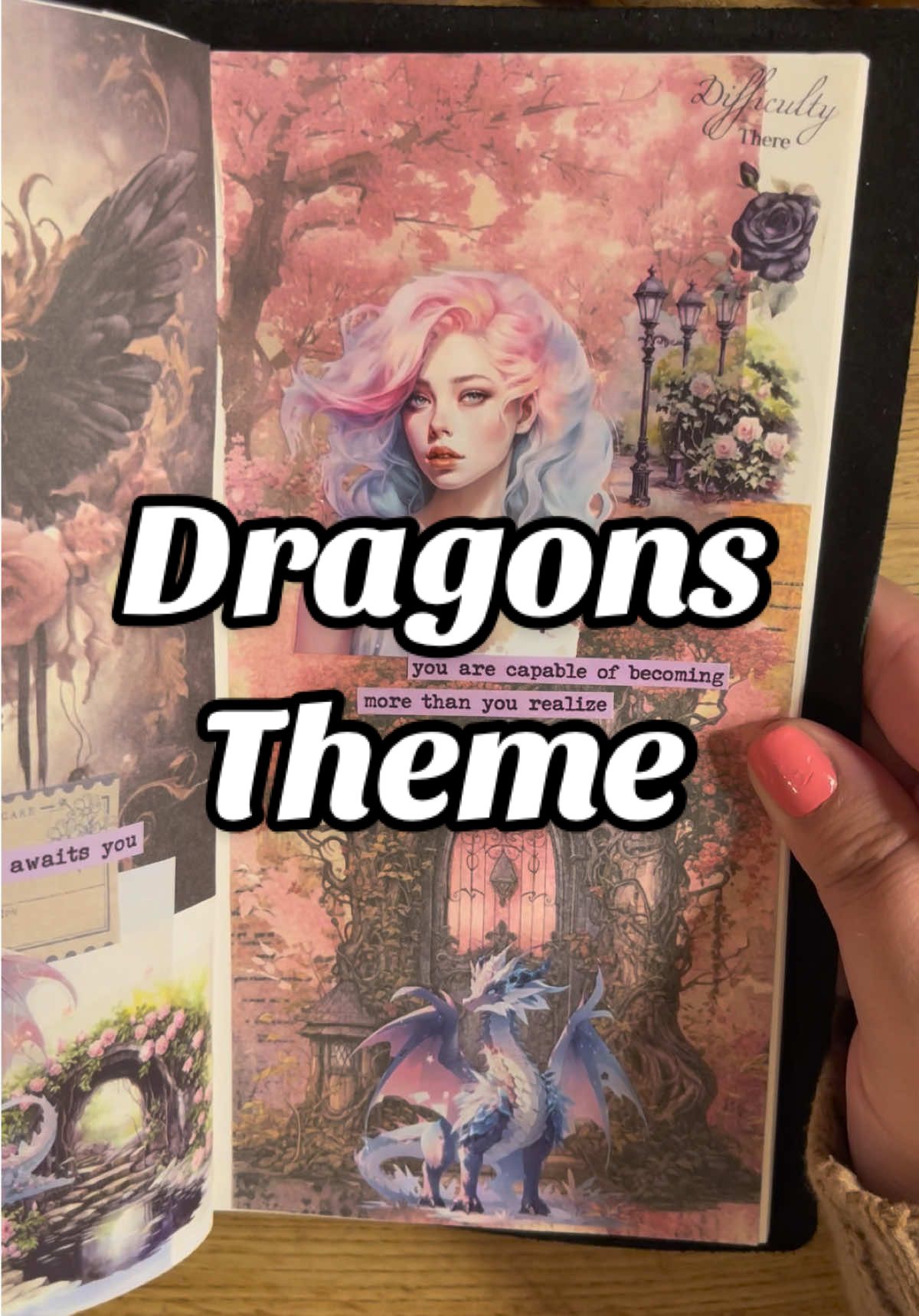 Dragons Theme 💗💜🖤 #dragons #aesthetic #junkjournaling #journalideas #scrapbooking 
