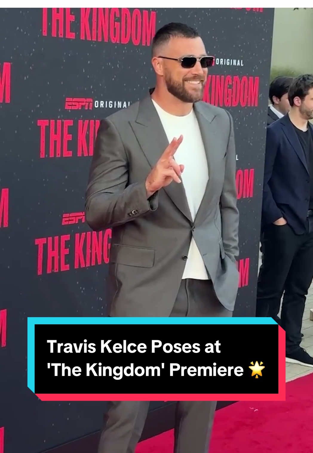 Spotted: #TravisKelce at the premiere of #TheKingdom. 🥰 #KansasCityChiefs #NewHeights #traviskelce87 