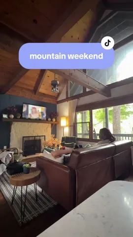 platonic on Apple TV, wine poured, pizza in the oven & the biggest blanket — this weekend was everything I needed!! @Wuvnn  If you’re looking for a cozy cabin getaway in the mountains of NC - this spot was a whole vibe!! DM me for details on the Airbnb 💜 #fall #cabin #weekendgetaway #couple #NCmountains 