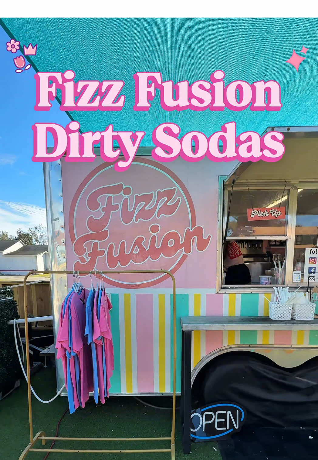 The kids and I found the cutest Dirty Soda stand today called @fizzfusiondrinks. The had a ton of drink options to choose from and you can even create your own drink too!     I got the Dr.Coco Fizz because i am a @Dr Pepper girlie! Which is Dr.Pepper, Coconut and fresh lime 🤩 The kids got the  Funfetti Drink Sprite, Vanilla,Cupcake, Vanilla Cream & sprinkles  Vanilla Villian - Dr.Pepper with Vanilla and Vanilla Cream, Rootbeer Fizz - Rootbeer, Vanilla Cream & whipped cream & Strawberry Mango Lemonade  It was so fun trying all the different drinks. 💛💛 #dirtysoda #family #FamilyFun #sweettreats #SmallBusiness 