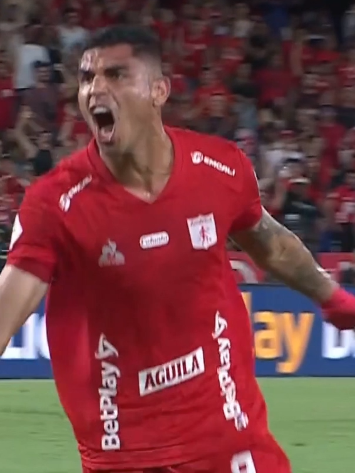 👹⚽¡Con este tremendo golazo de cabeza de Luis Ramos, América empató 1 a 1 con Nacional en el Pascual Guerrero por la octava jornada de #LALIGAxWIN!