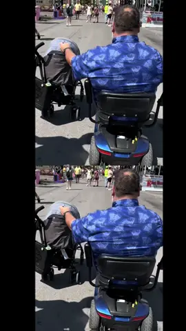 sometimes the Papa knows how to make things happen and yep I burned my bald spot… #rolling #papa #granddaughter  #goingbald #handygimpscooter @TheGreatNYStateFair @Scootaround Powered By WHILL 