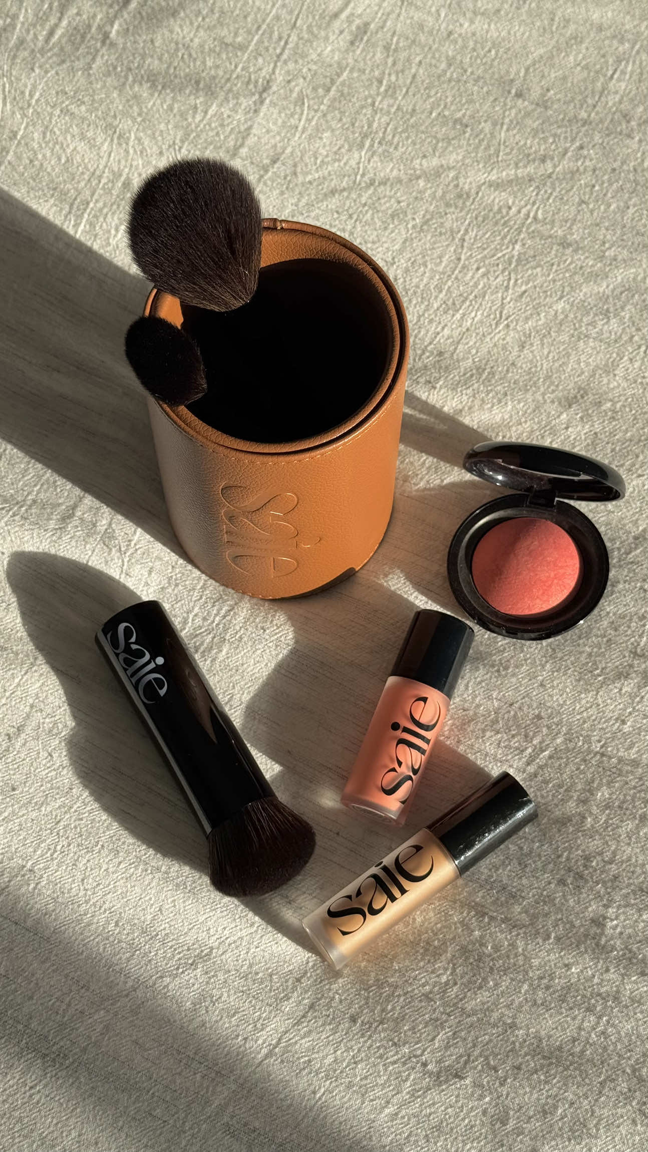 everything @Saie 💜  Slip Tint Concealer shades 16 + 14 Sun Melt Cream Bronzer in Deep Dew Blush in Spicy SuperSuede Blush in Stella Glossybounce Lip Gloss in Bounce #saiebeauty #cleanbeauty #cleanmakeupbrands 