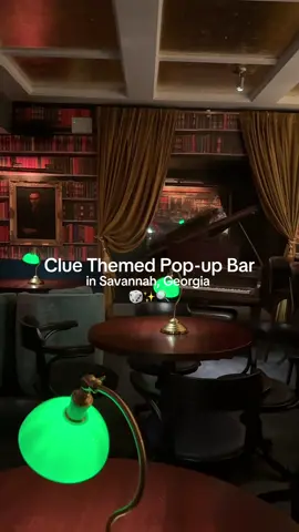 Clue Inspired Pop-up Bar in Savannah, Georgia 🎲 ✨ 🔍 Now until November 16th, you can enter a world of mystery at The Vinyl Room’s Last Call at the Library where every drink plays its own role! The entire pop up is an experience and every cocktail is so unique and clever!  What we ordered: + Mrs. White Meets Black + The Colonel  + Professor Plums Prescription  + The Library  + Roll the dice for a surprise cocktail  #cluegame #popupbar #themedbar #savannah #savannahga 