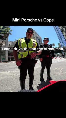 Mini Porsche vs cops pulled over 
