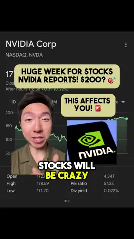 Huge week for stocks as Nvidia reports Q2 earnings. 🚨 NVDA stock is the largest holding in many portfolios and index funds. What are your price predictions after seeing this preview? 🎯 #stocks #investing #stockmarket #PersonalFinance 