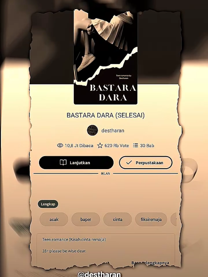 bar, gue juga mau digituin bar 🥺 #rekomendasiwattpad #wattpadindonesia #wattpadforyou #wattpadtiktok #destharan 