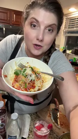 This is what we made tonight on #foodtoktv it’s a #lowcarb #chickenparm #itssogood #dinner 