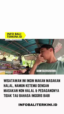 seorang wisatawan yang mencari makanan halal sempat kebingungan karena justru ditawarkan makanan non-halal. kendala komunikasi pun terjadi karena pedagang tidak memahami bahasa inggris. situasi ini menunjukkan pentingnya informasi yang jelas tentang pilihan makanan halal di destinasi wisata 🌍🍴 #halalfood #travelstory #wisatabali #halaltravel #traveltips        