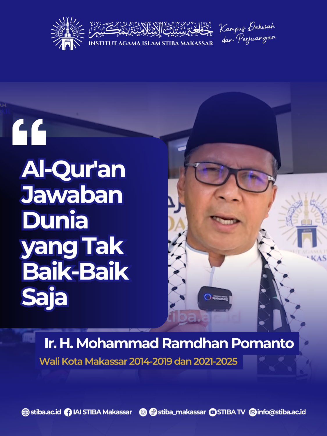 “Peletakan batu pertama Rumah Pengasuh Mahasantri ini jadi ikhtiar nyata menghadirkan solusi Al-Qur’an untuk dunia yang tak baik-baik saja.” — Danny Pomanto =============== Jangan lewatkan informasi terbaru seputar IAI STIBA Makassar! Yuk, ikuti dan simak terus akun resmi kami di: Terima kasih atas dukungan Anda!🙏 #KampusDakwahdanPerjuangan #stibamakassar #pmbstibamakassar #KuliahdiSTIBAaja