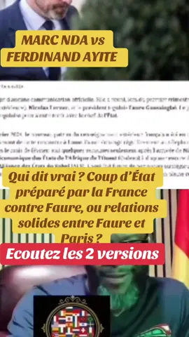 Deux versions totalement opposées secouent l’actualité togolaise 🇹🇬 : selon Marc NDA, la France prépare un coup d’État contre Faure… mais pour FERDINAND AYITÉ, Faure garde de bonnes relations avec Paris . À vous de juger. #T#TogoF#FranceA#ActuFYP. togolais228🇹🇬 