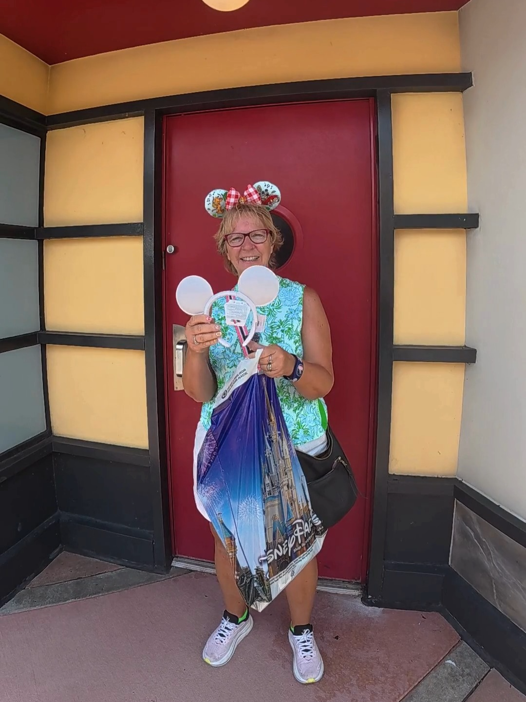 Ear haul time✨ Picked up a plain white pair (and I might just have to send them to my sis-in-law to bedazzle 💎), plus a fun reversible pair 🪄 AND grabbed my brother a Monsters University notepad 🎓👾… but shhh 🤫 if he sees this video, the surprise is ruined 😂 #disneyworld #disneyhusbandandwife #mickeyears #mickeymouse