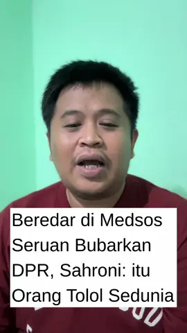 Beredar di medsos seruan bubarkan DPR Sahroni : itu orang tolol sedunia #bubarkandpr 