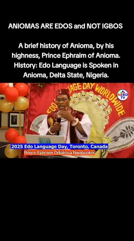 ANIOMAS ARE EDOS and NOT IGBOS  A brief history of Anioma, by his highness, Prince Ephraim of Anioma. History: Edo Language is Spoken in Anioma, Delta State, Nigeria. #anioma  #benincity  #benin  #edo  #Edostate 